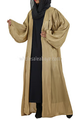 Women's Organza Abaya With Baloon Sleeves Sand