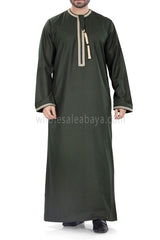 New Arrivals Embroidered Omani Thoube 90049 Olive