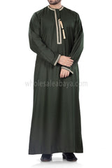 New Arrivals Embroidered Omani Thoube 90049 Olive