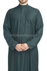 Men's Plain Collar Thoube Emerald Green