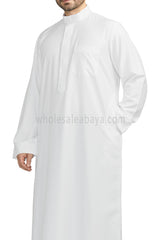 Men's Plain Collar Thoube white