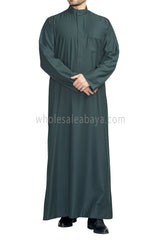 Men's Plain Collar Thoube Emerald Green