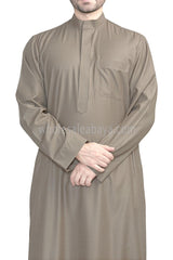 Men's Plain Collar Thoube Taupe Brown