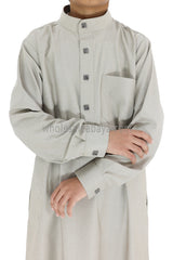 Boy's Designer Button Collar Thoube Stone Beige