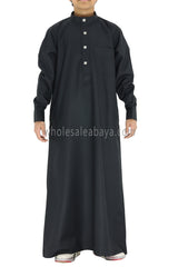 Boy's Designer Button Collar Thoube Black