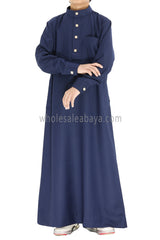 Boy's Designer Button Collar Thoube Navy Blue