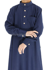 Boy's Designer Button Collar Thoube Navy Blue