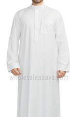 Men's Plain Collar Thoube white