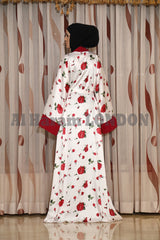 Colourful White Red Clearance Abaya 30185