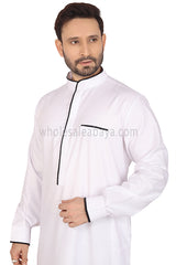 Men's Stylish Collar Thoube  90051  White